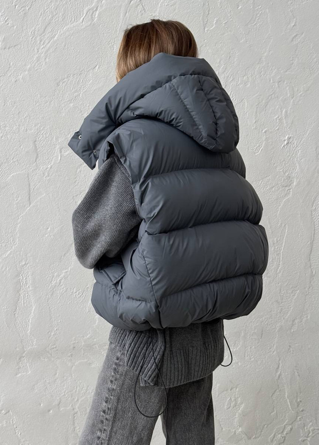 Сіра зимня куртка куртка-трансформер No Brand