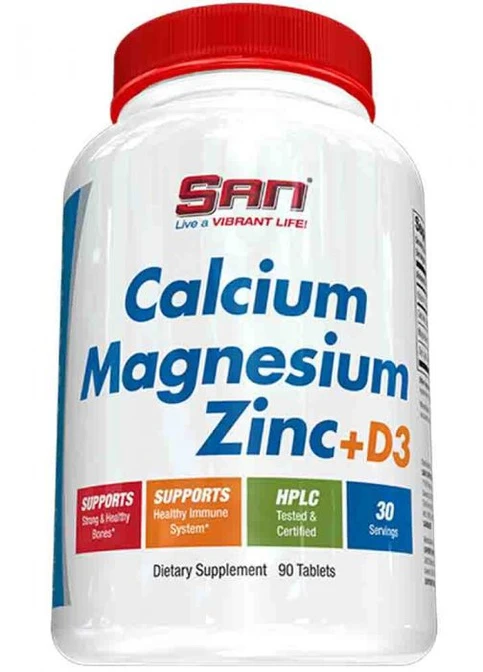 Кальцій магнію цинк Д3 Calcium Magnesium Zinc + Vit D3 90 tabl San (254371789)