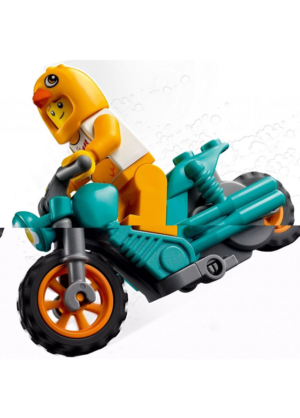 Конструктор City Stuntz Трюковый мотоцикл с цыплёнком 10 деталей (60310) Lego (254078988)