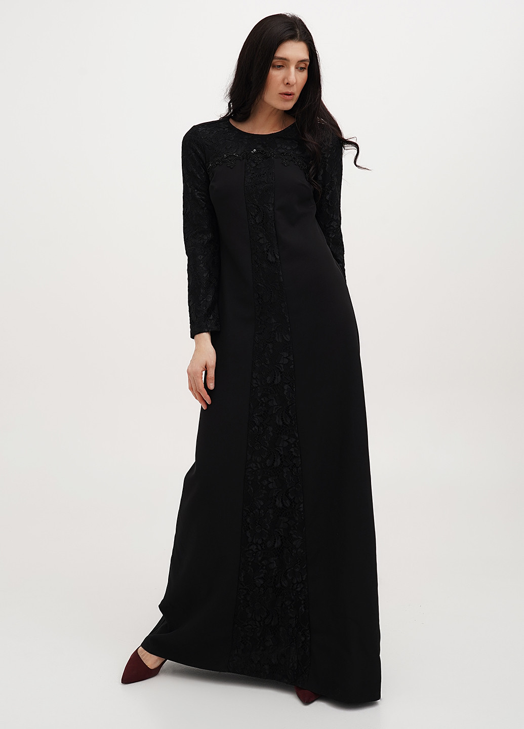 Черное вечернее платье а-силуэт Imperial однотонное