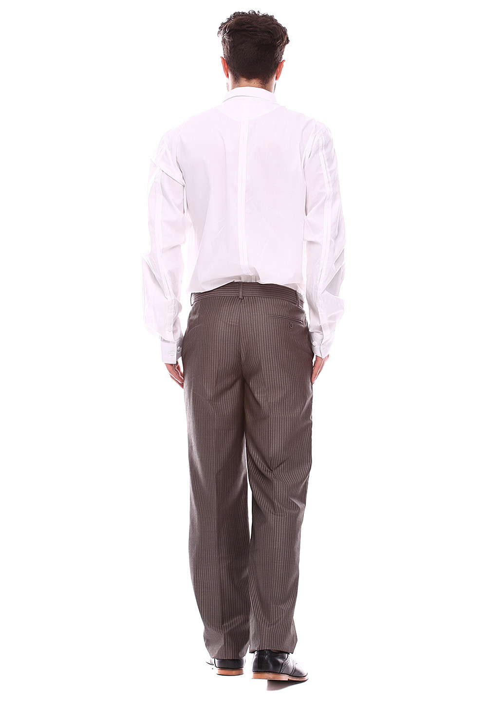 Светло-коричневые классические демисезонные со средней талией брюки Ravol
