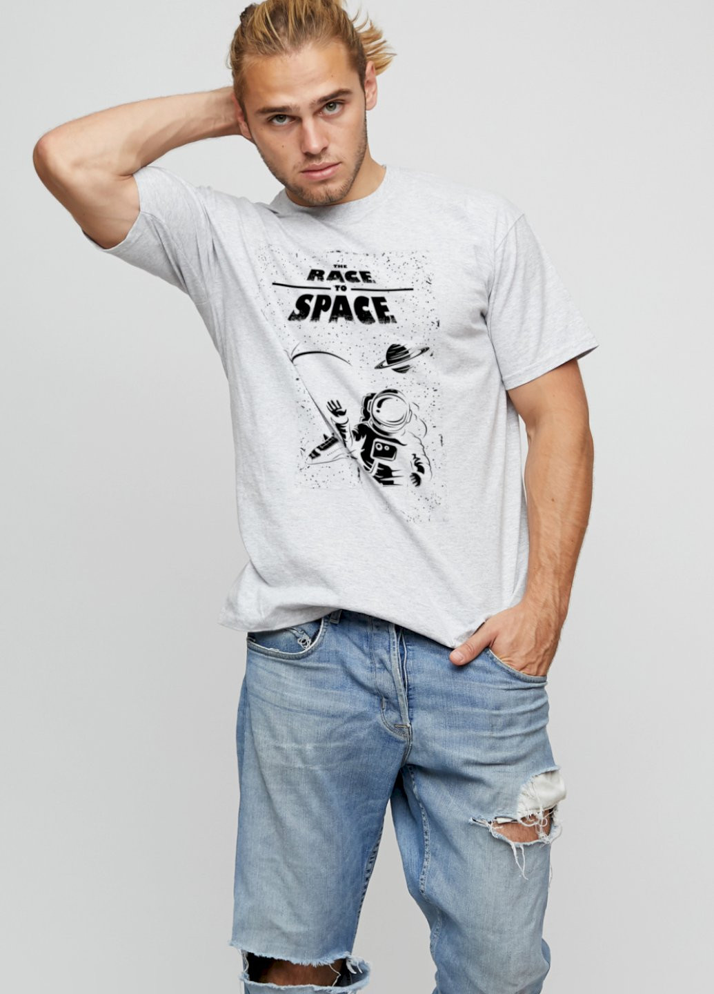 Серая футболка мужская basic YAPPI