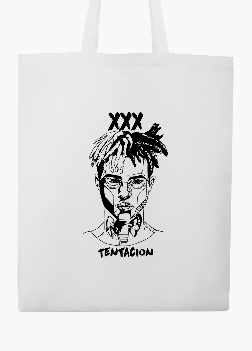 Еко сумка шоппер біла Екс-екс-екс Тентасьон (XXXTentacion) (9227-2637-WT2) Еко сумка шоппер біла 41*35 см MobiPrint (219151155)