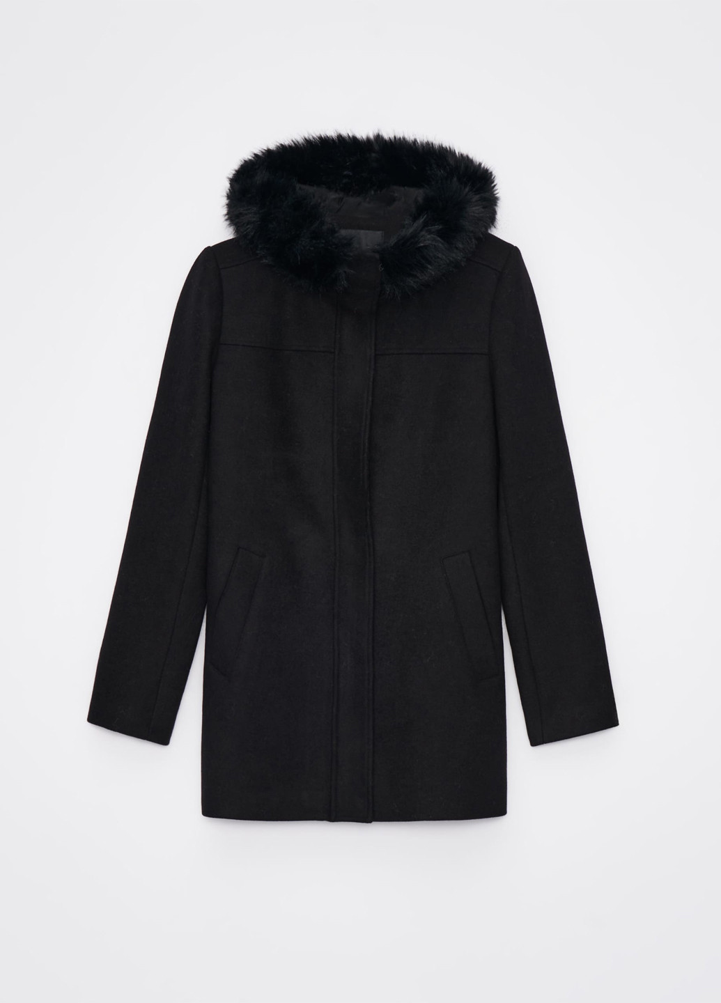 Черное Кэжуал полупальто Mohito однотонное