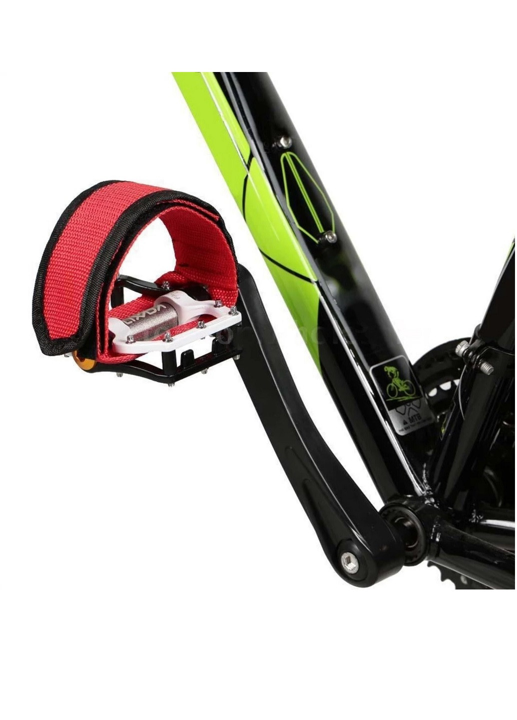 Ремені для педалей Стрепи (Туклипсы) велосипедні ремінці Салатовий NoName (250515581)