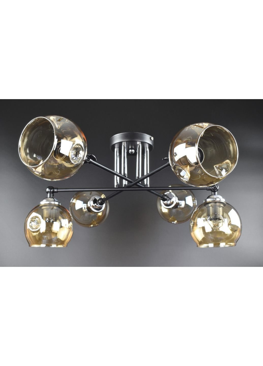 Люстра стельова на 6 лампочок 51810/6-br Чорний 25х72х72 см. Sunnysky (253630243)