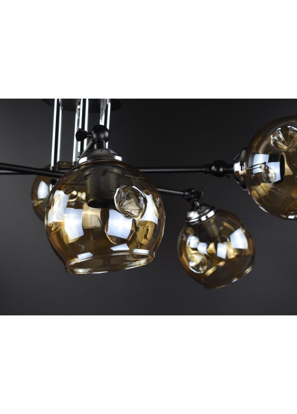 Люстра стельова на 6 лампочок 51810/6-br Чорний 25х72х72 см. Sunnysky (253630243)