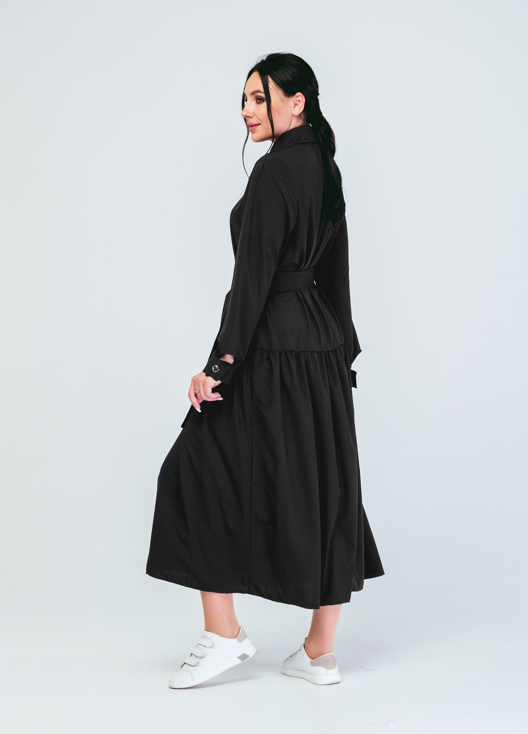 Черное кэжуал платье Alpama однотонное