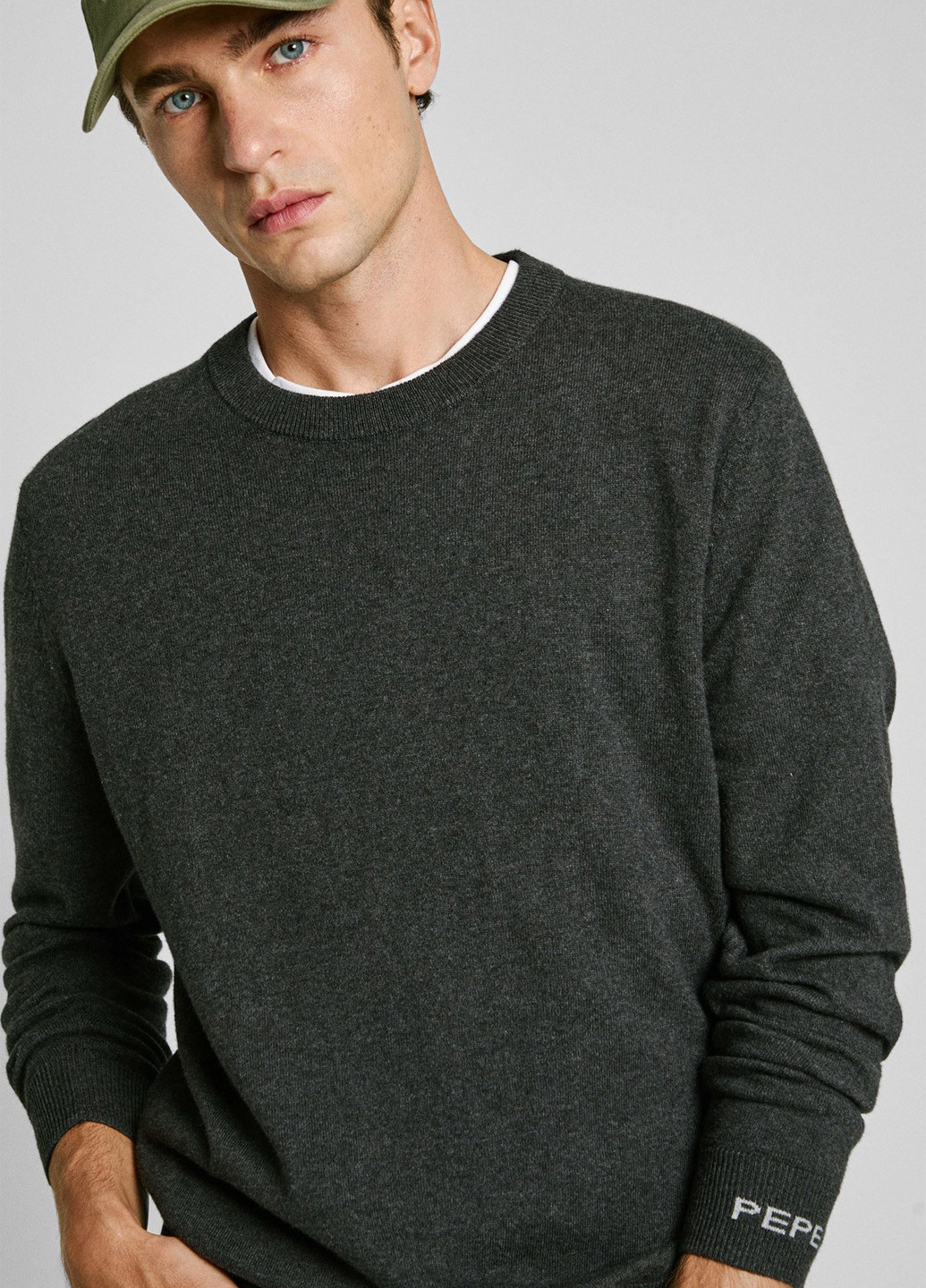 Серый джемпер Pepe Jeans меланж без декора (315063266)