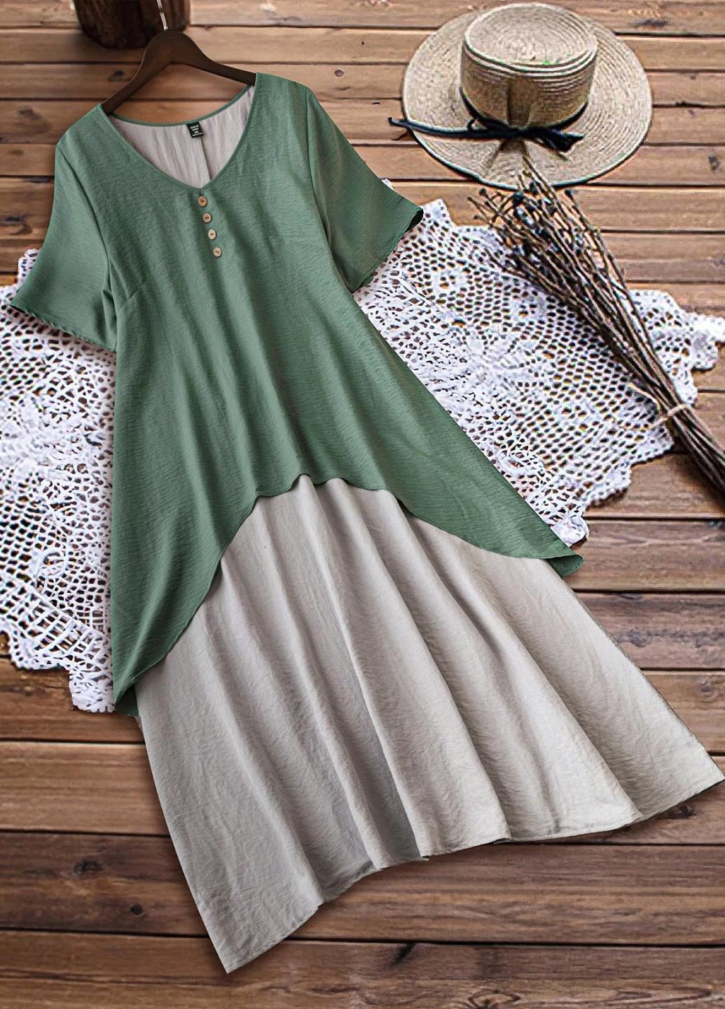 Комбинированное кэжуал платье а-силуэт SHEIN колор блок