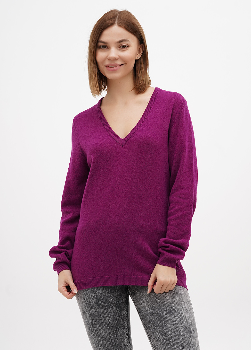 Фуксиновий (колору Фукія) демісезонний пуловер пуловер Sassofono