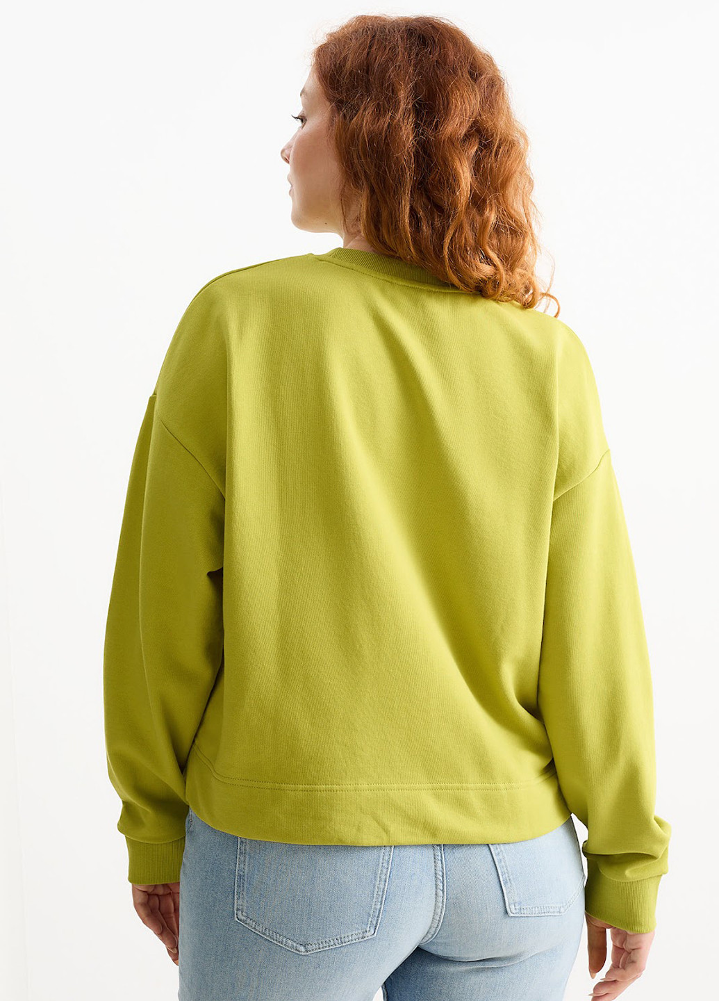 Салатовый світшот C&A однотонный без декора (323037175)