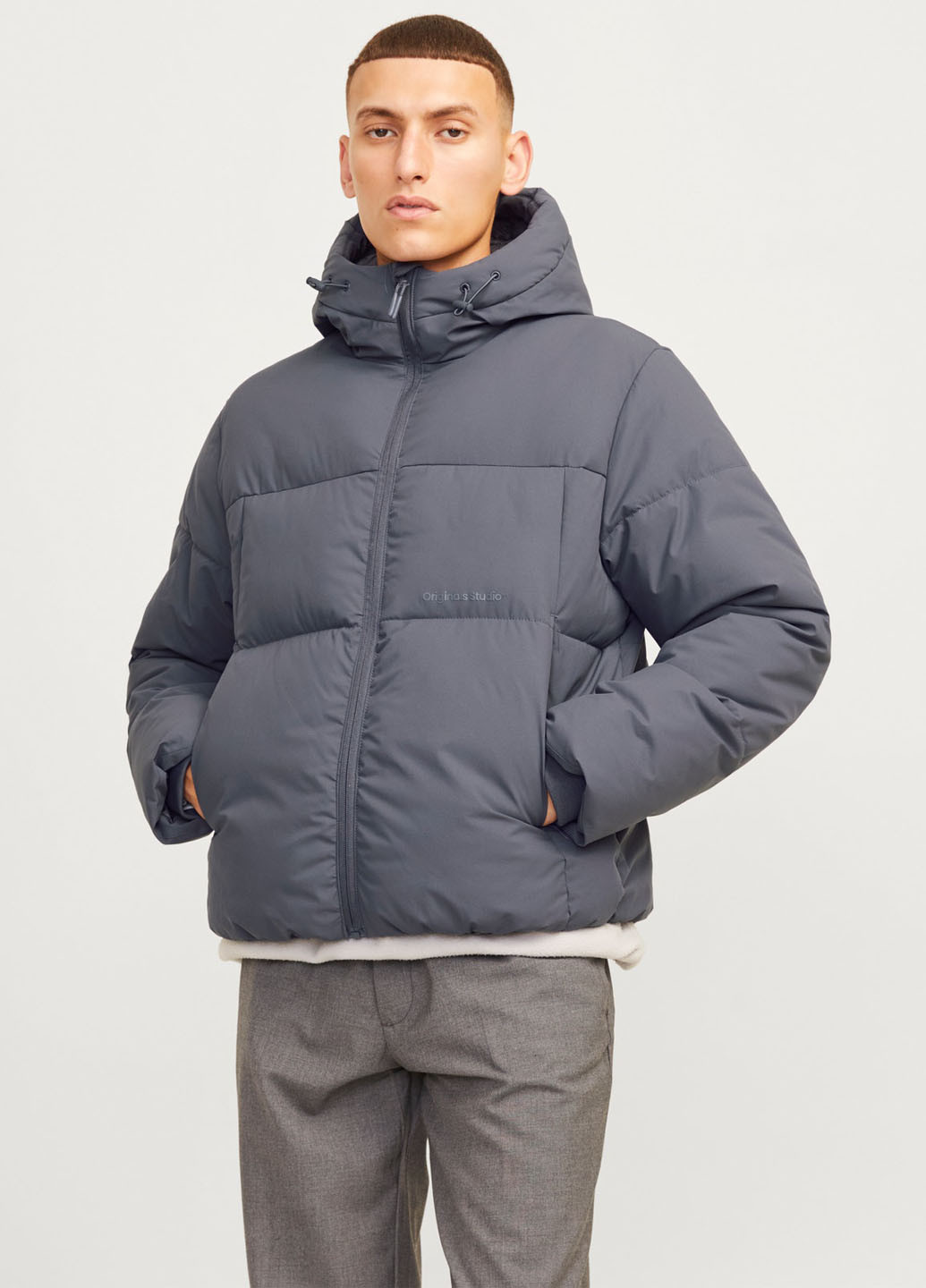 Темно-серая зимняя куртка Jack & Jones