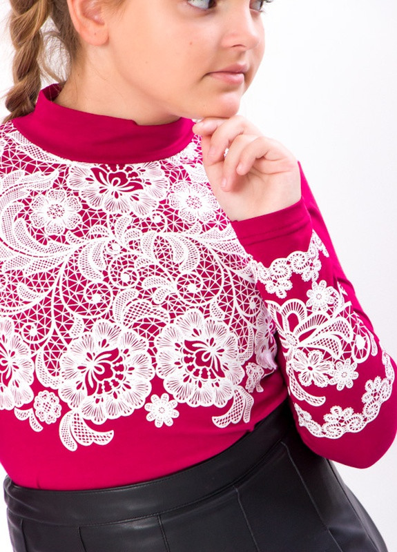 Бордовая цветочной расцветки блузка Носи своє летняя