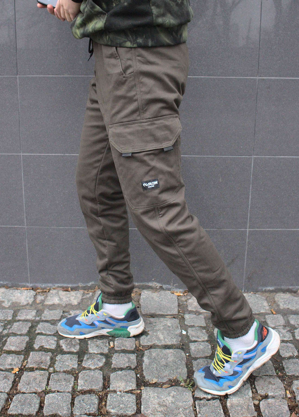 Оливковые кэжуал зимние карго брюки Custom Wear