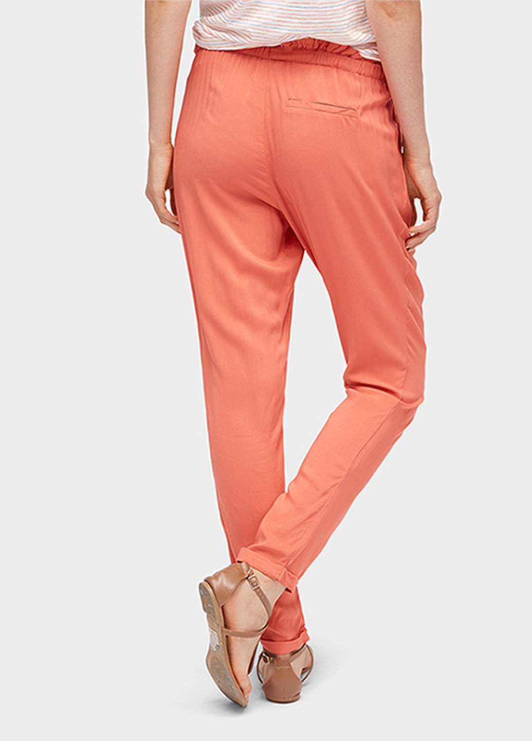 Оранжевые кэжуал летние брюки Tom Tailor