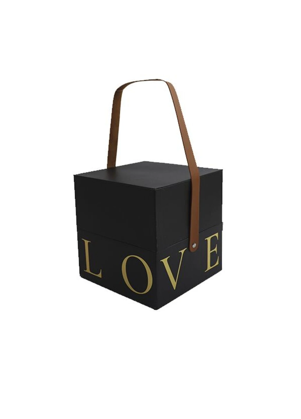 Подарункова коробка з ручкою LOVE чорна, S – 16,5х16,5х17 см Hot Dreams (252431361)