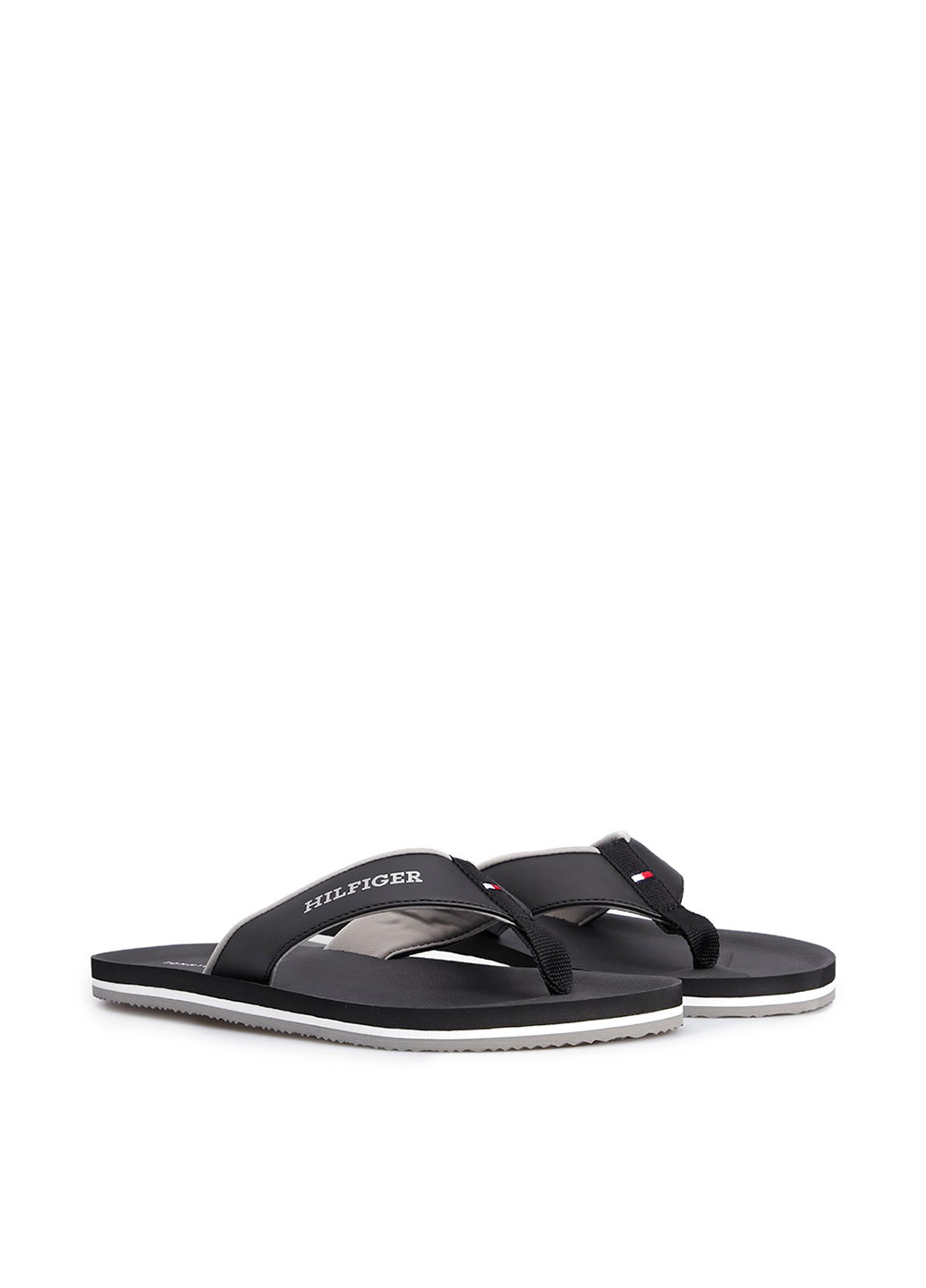 Черные кэжуал, пляжные вьетнамки Tommy Hilfiger