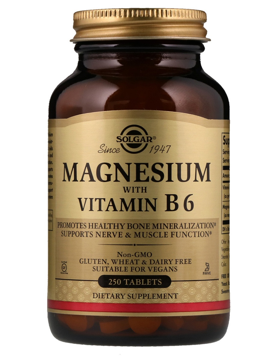 Магний и Витамин В6,, 250 таблеток Solgar