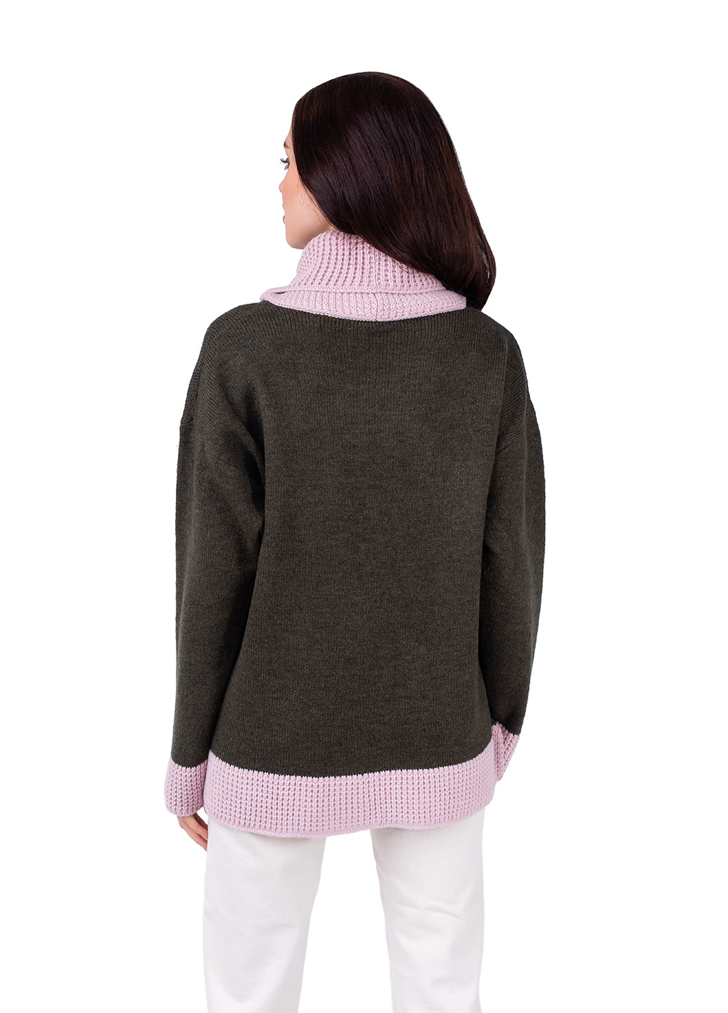Оливковий демісезонний светр жіночий джемпер Bakhur
