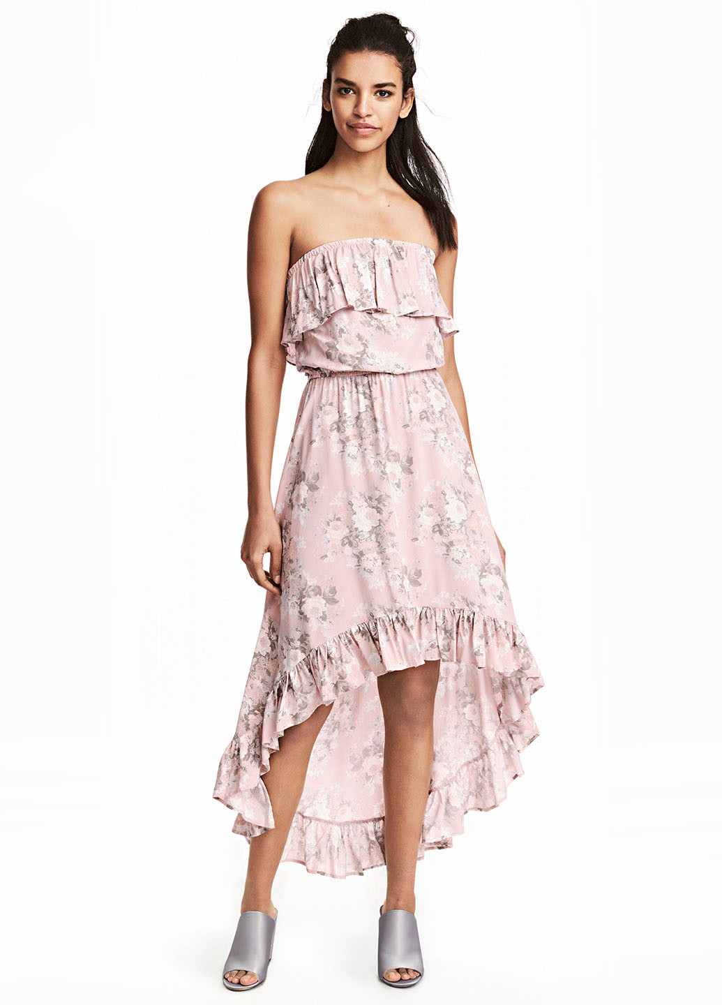 Персикова кежуал платье H&M з квітковим принтом