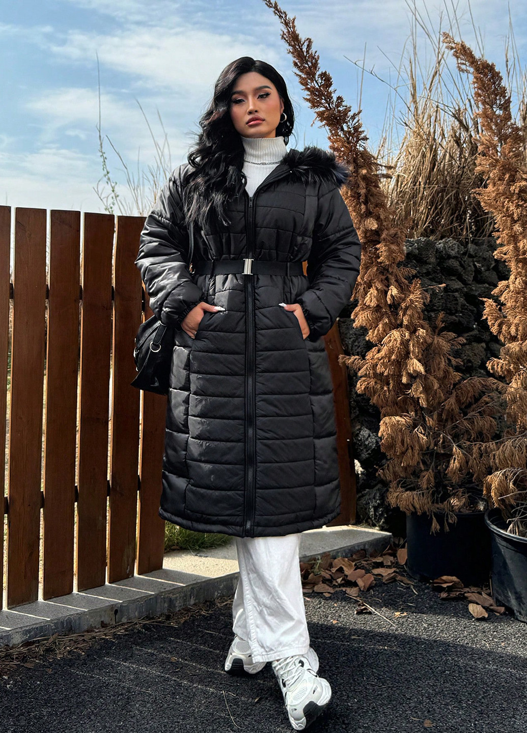 Черное демисезонное Куртка SHEIN