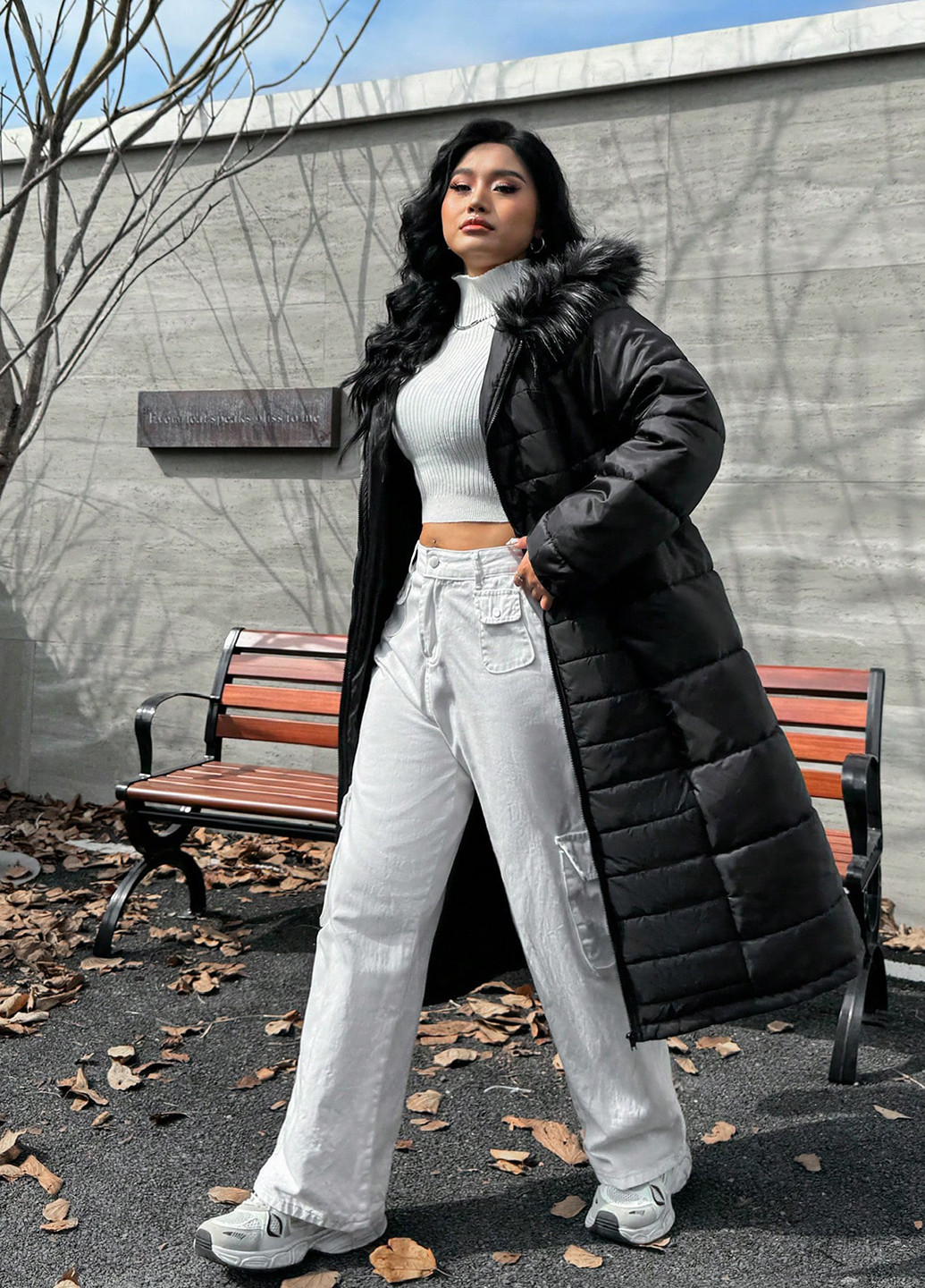 Черное демисезонное Куртка SHEIN