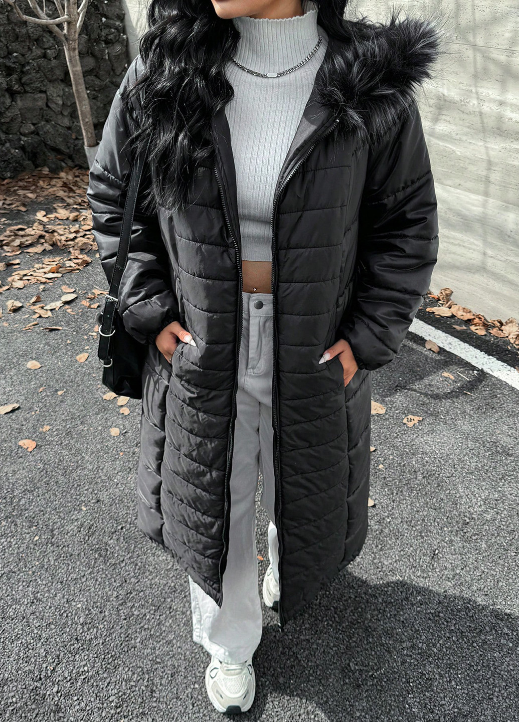 Черное демисезонное Куртка SHEIN