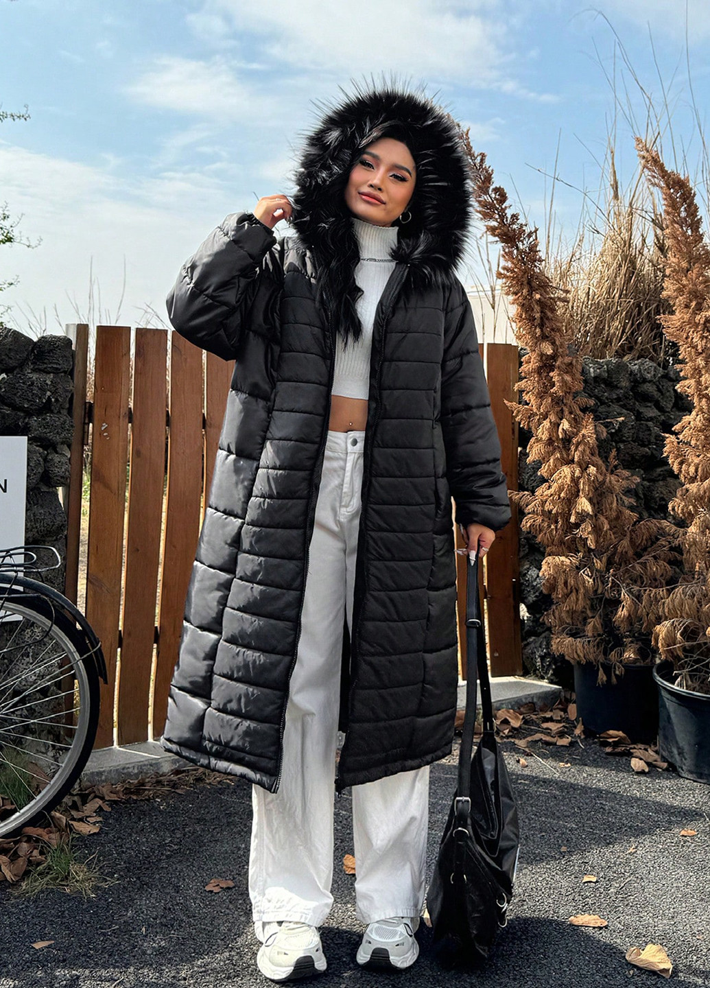 Черное демисезонное Куртка SHEIN