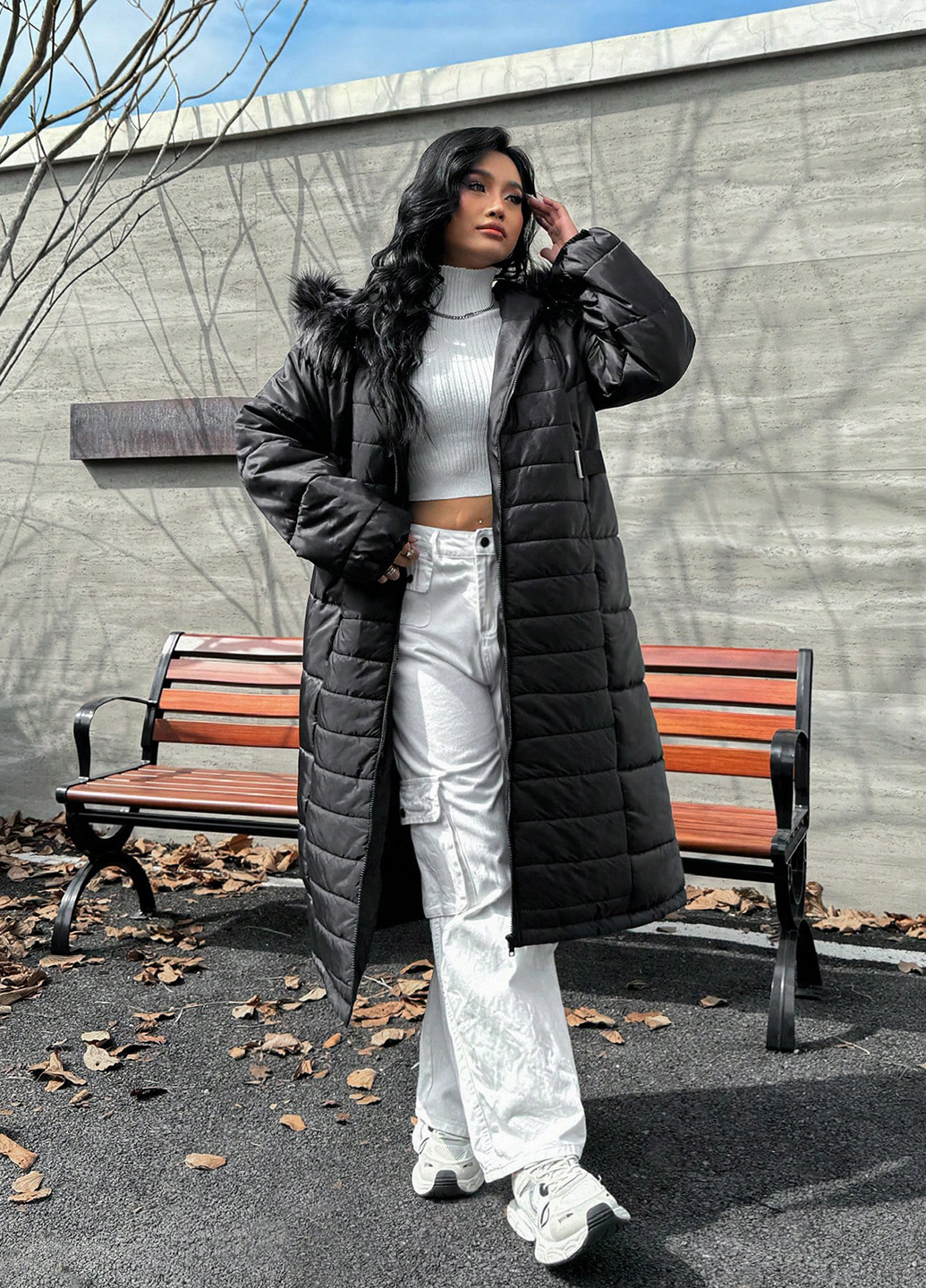 Черное демисезонное Куртка SHEIN