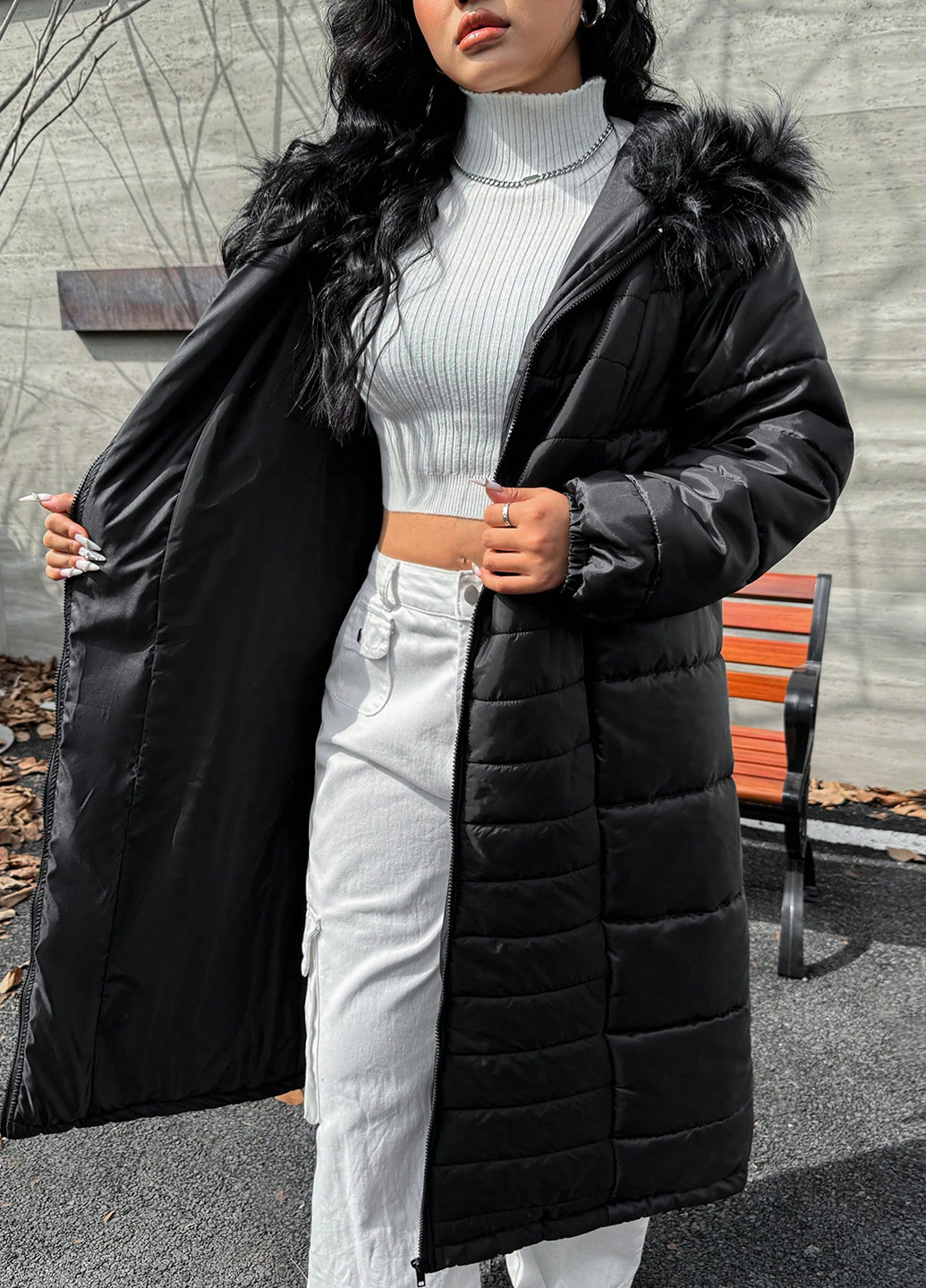 Черное демисезонное Куртка SHEIN