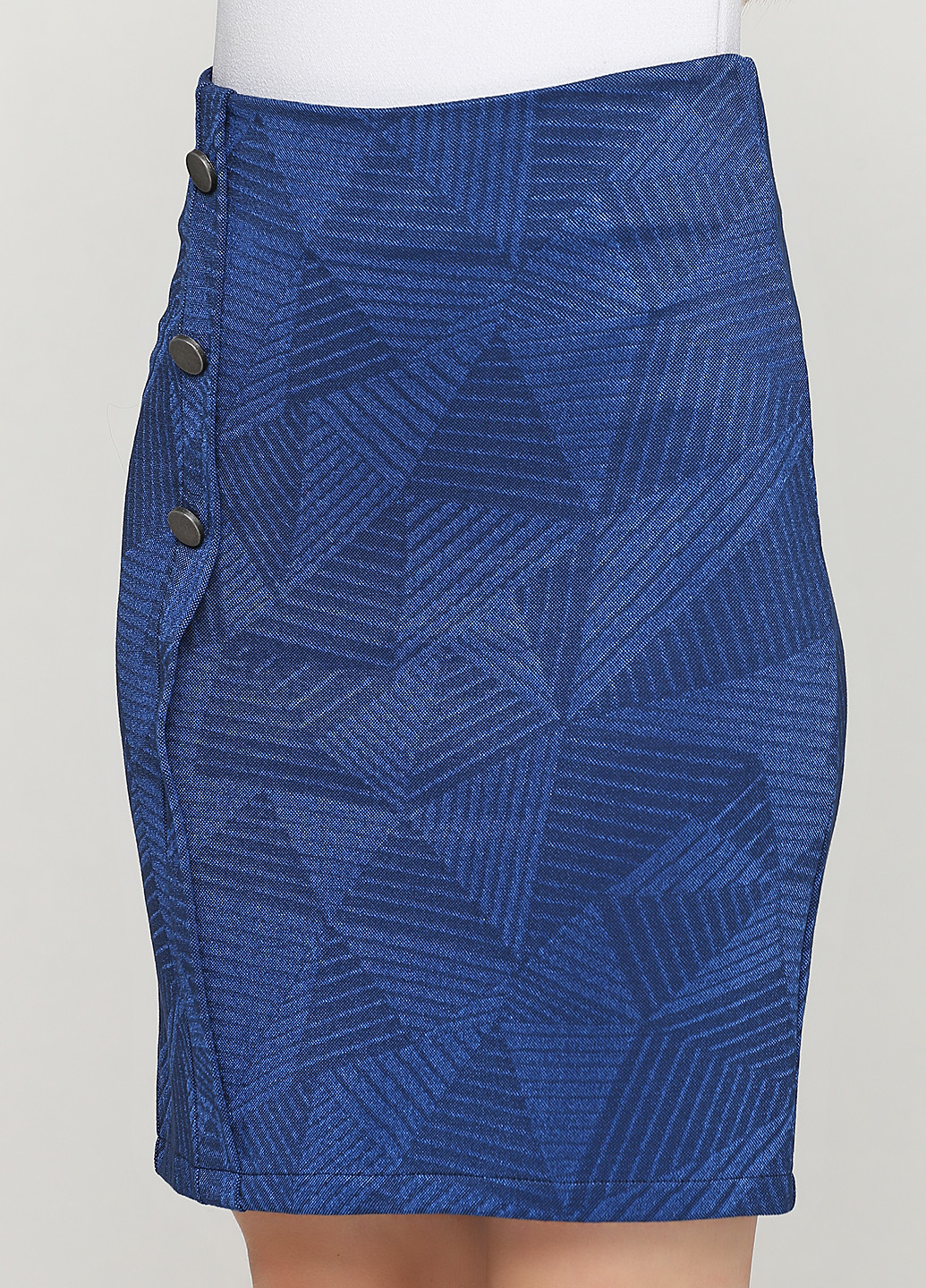 Синяя кэжуал с орнаментом юбка Minus карандаш