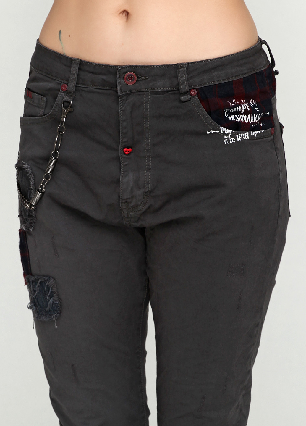 Темно-серые джинсовые демисезонные брюки Wiya