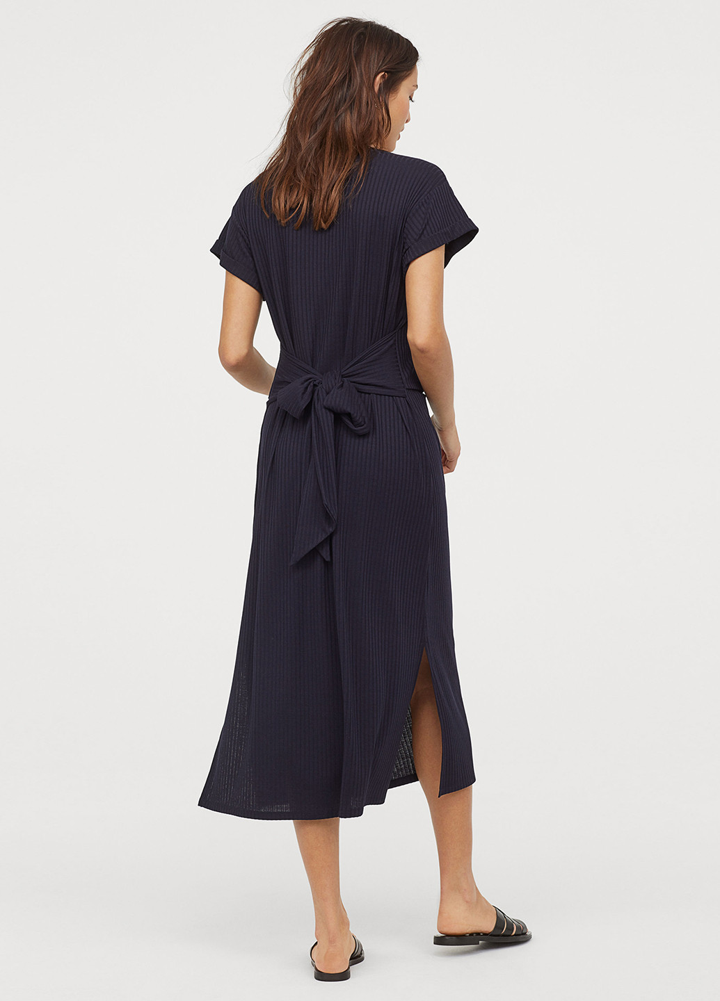 Темно-синее кэжуал платье для кормлящих H&M однотонное