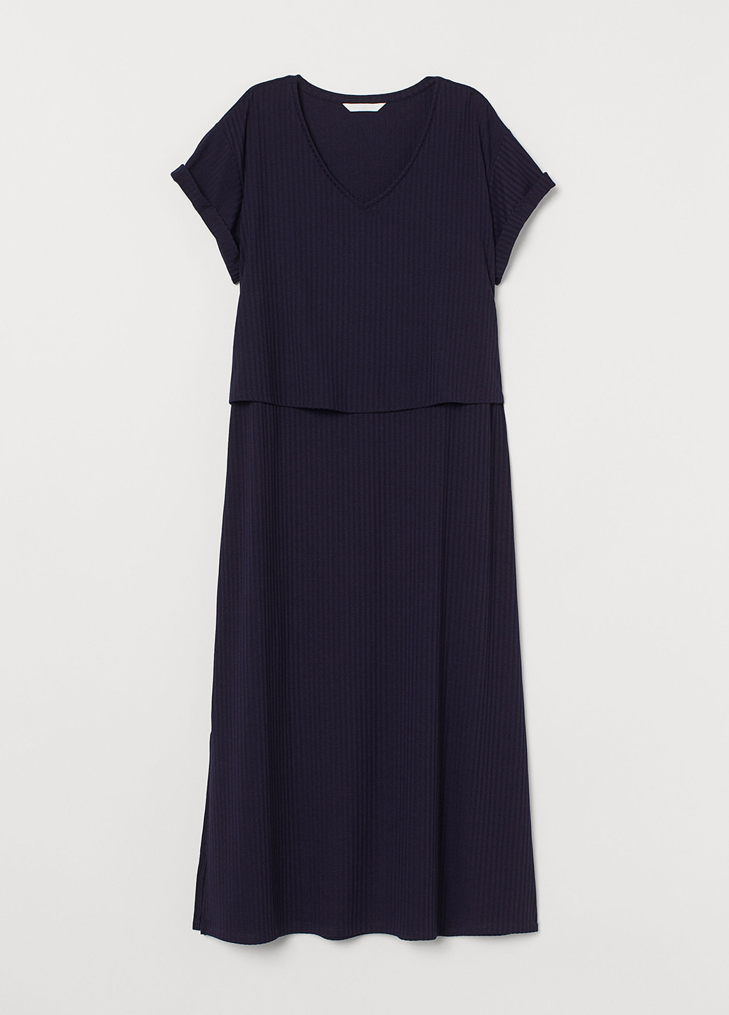 Темно-синее кэжуал платье для кормлящих H&M однотонное
