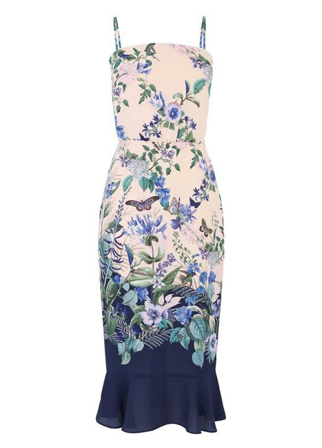 Бежевое кэжуал платье Oasis с цветочным принтом