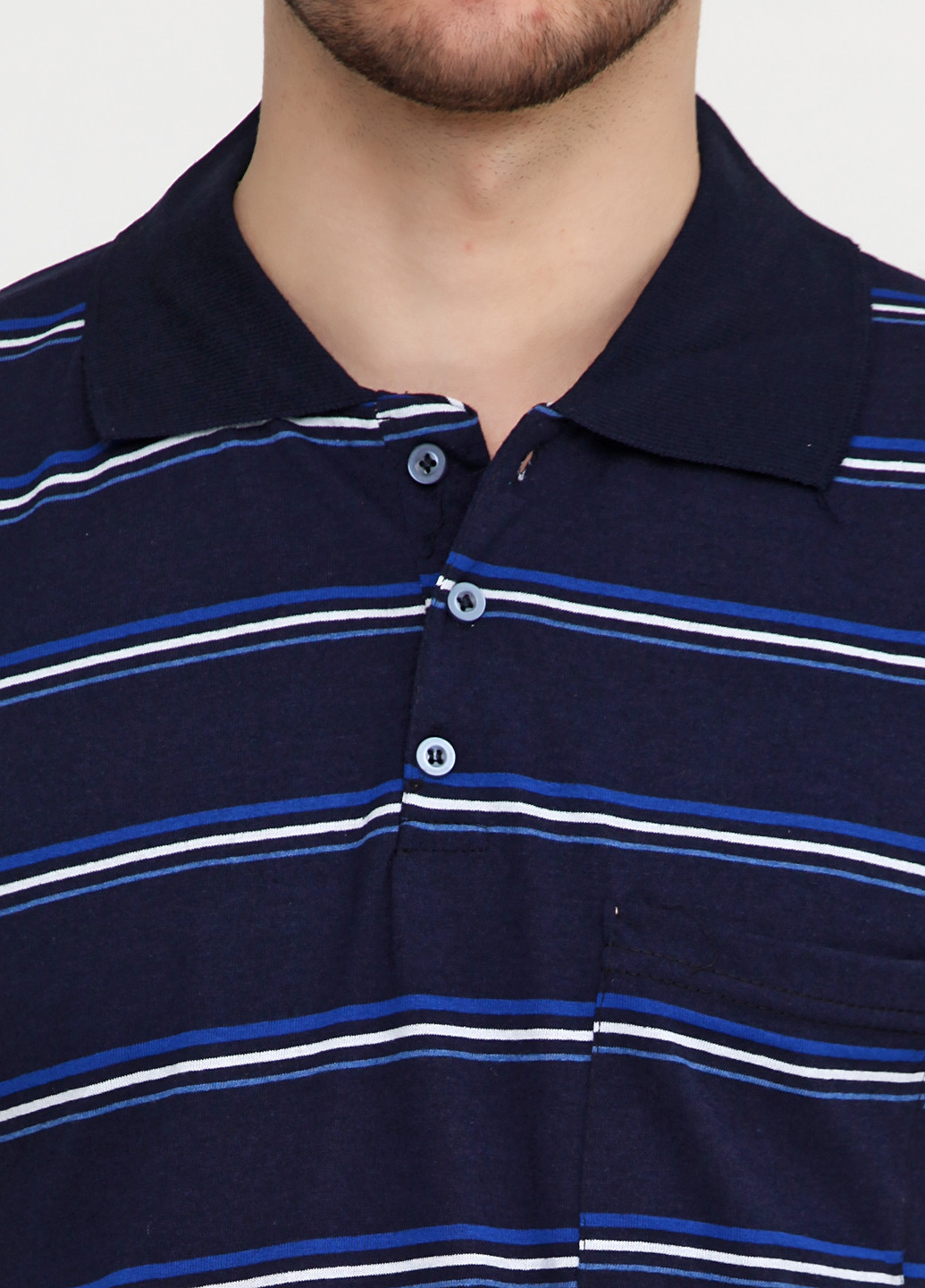 Темно-синяя футболка-поло для мужчин IPEK в полоску