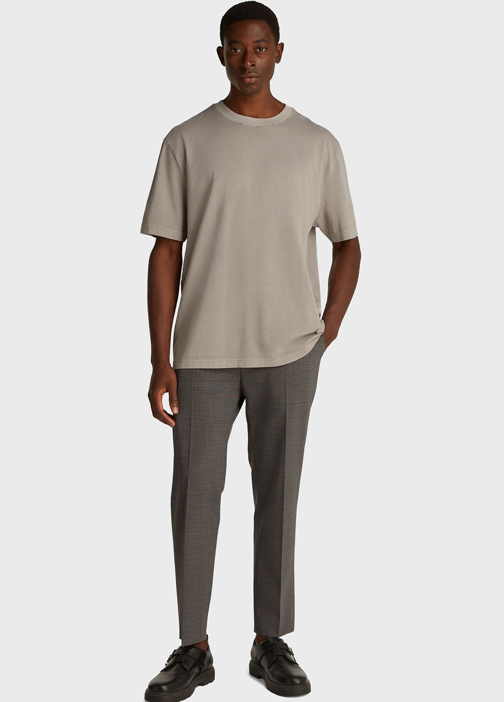 Сіро-бежева футболка Calvin Klein Jeans