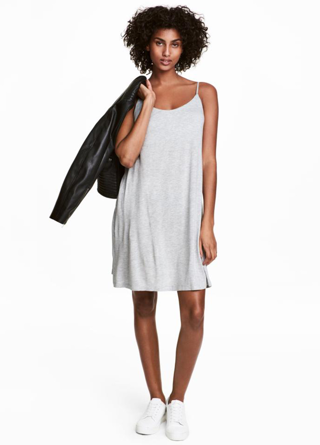 Світло-сіра кежуал плаття, сукня сукня-майка H&M меланжева