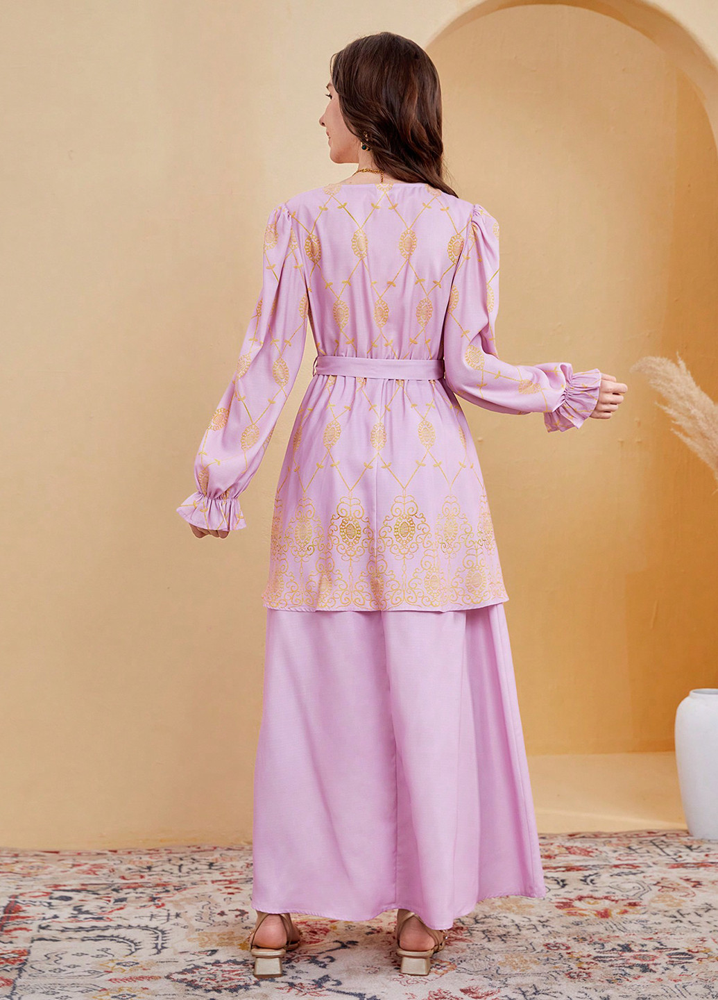 Світло-ліловий демісезонний костюм (туніка, спідниця) спідничний SHEIN