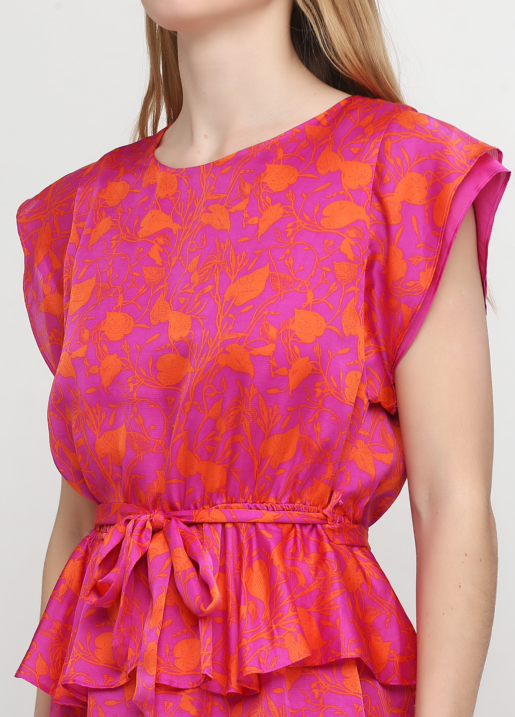 Розовое кэжуал платье Pepe Jeans с цветочным принтом