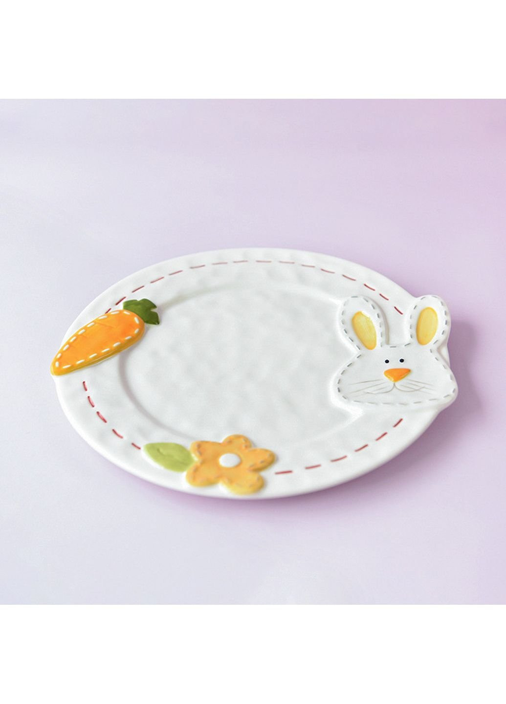 Тарілка керамічна кругла Кролик з морквою 6795 23.7 см No Brand (253618797)