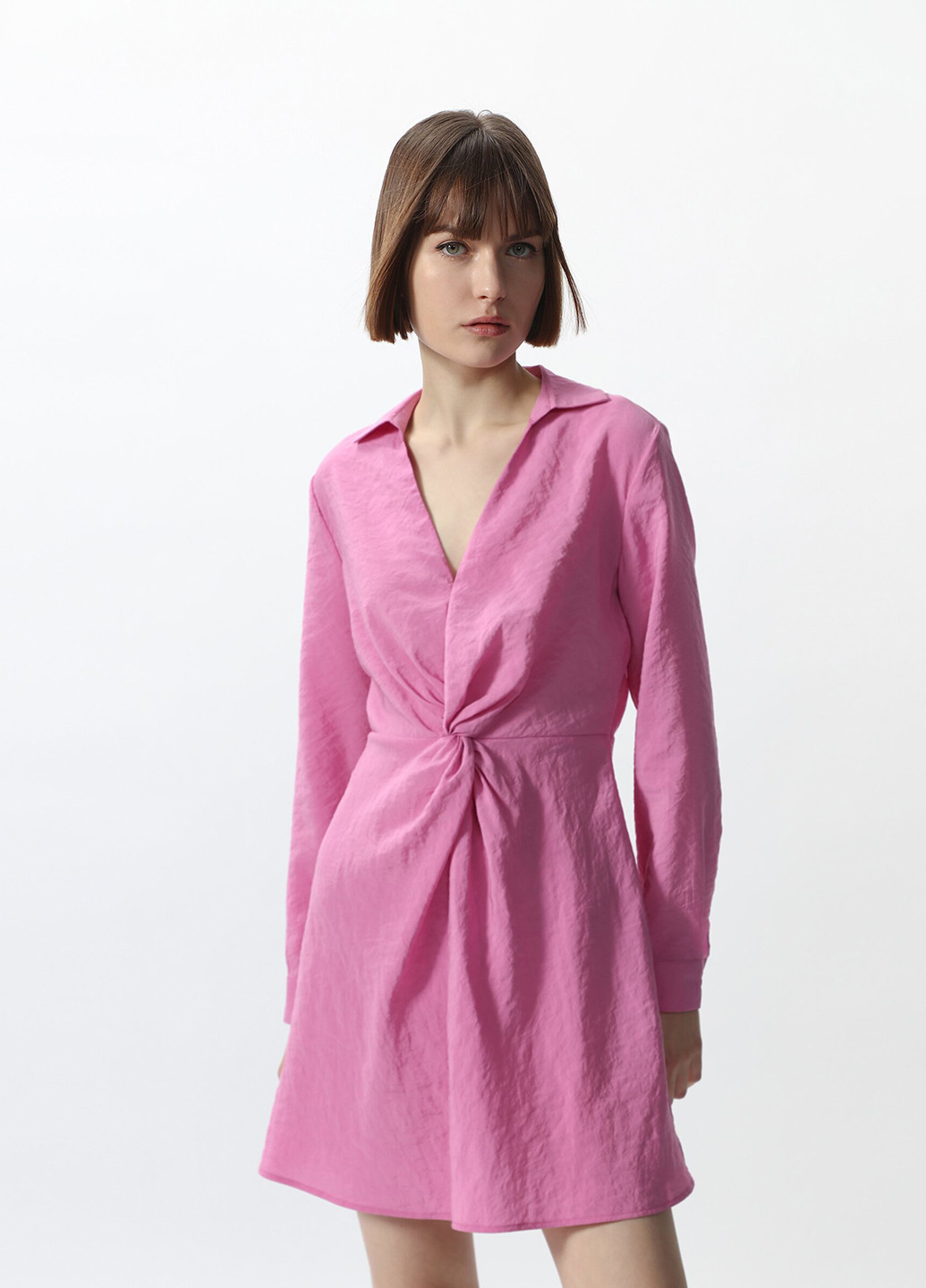 Розовое кэжуал платье рубашка Lefties однотонное