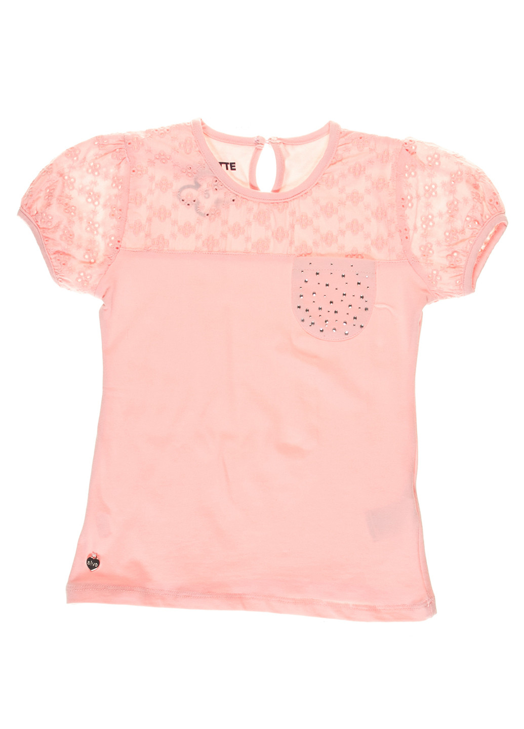 Светло-розовая летняя футболка с коротким рукавом Divonette