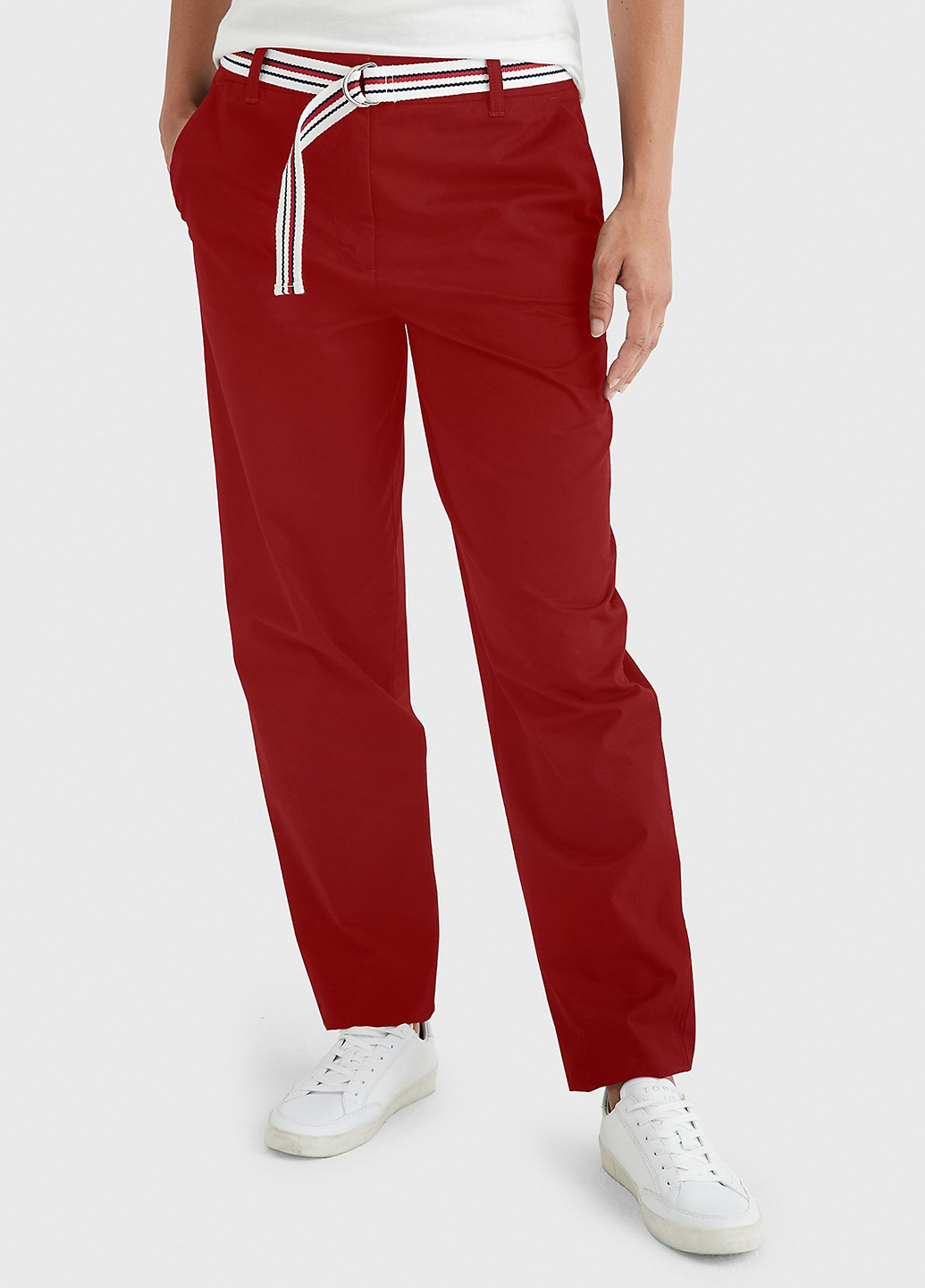 Темно-красные кэжуал демисезонные чиносы брюки Tommy Hilfiger