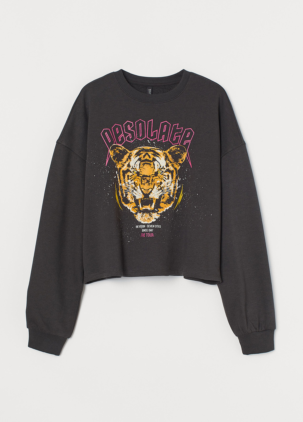 Чорний світшот H&M малюнок без декору (366276845)