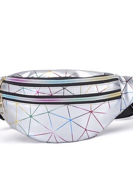 Жіноча бананка на три відділи "ПАВУТИНКА" поясна сумка дитяча срібна NoName (251204087)