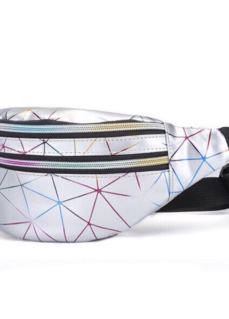 Жіноча бананка на три відділи "ПАВУТИНКА" поясна сумка дитяча срібна NoName (251204087)