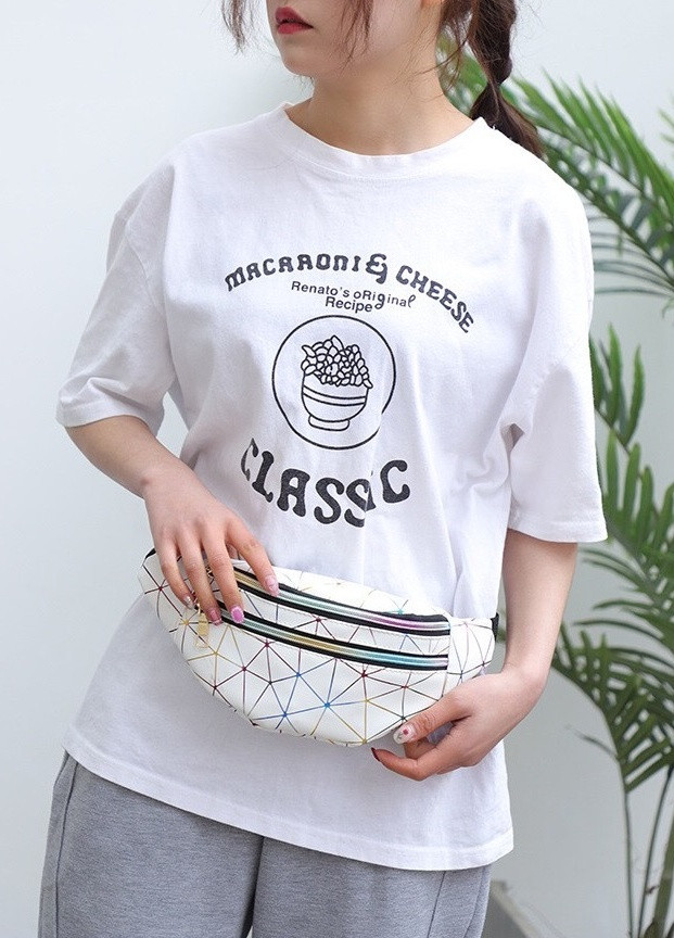 Жіноча бананка на три відділи "ПАВУТИНКА" поясна сумка дитяча срібна NoName (251204087)