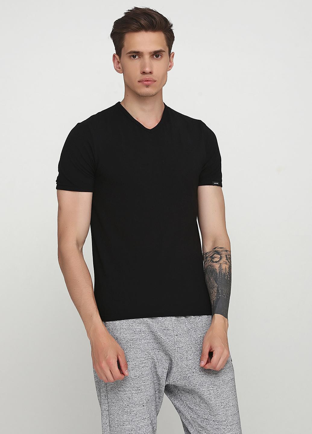 Черная футболка мужская new high emotion черный 531 Cornette